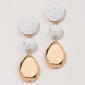 Ashley Cooper(tm) Gold-Tone Nugget White Raffia Drop Earrings - image 1