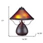 HomeRoots 17in. Rust Metal Two Light Round Table Lamp - image 3