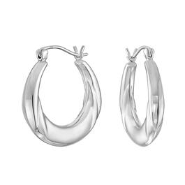 Sterling Silver Puffed Hoop Earrings