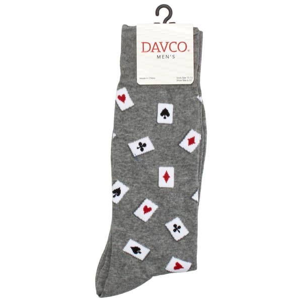 Mens Davco(R) Tossed Playing Cards Crew Socks - image 