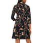 Womens MSK 3/4 Sleeve Floral 1/2 Zip Neck Shift Dress - image 4