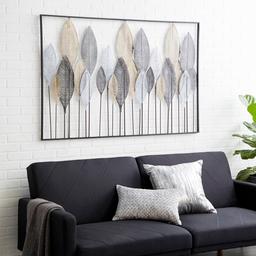 9th & Pike® Large Textured Metal Leaf Wall Art
