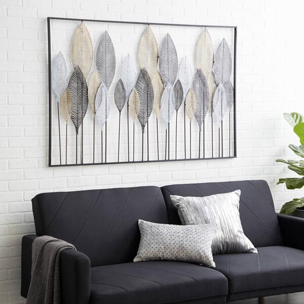 9th & Pike&#174; Large Textured Metal Leaf Wall Art