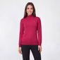 Womens Retrology Mock Neck Solid Textured Heart Sweater - image 1