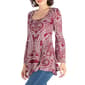 Womens 24/7 Comfort Apparel Paisley Trumpet Sleeve Tunic Top - image 3