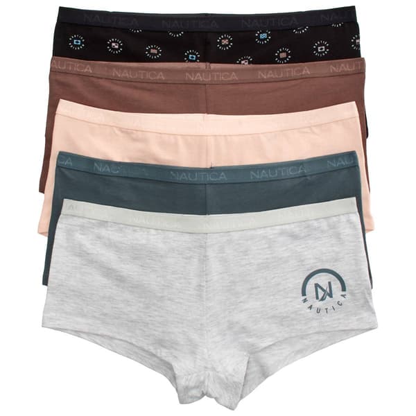 Womens Nautica 5pk. Cotton Span Boyshorts NT4463-5PKGL