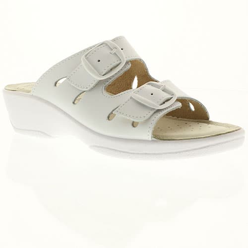 Womens Flexus&#40;R&#41; By Spring Step Decca Slide Wedge Sandals - White