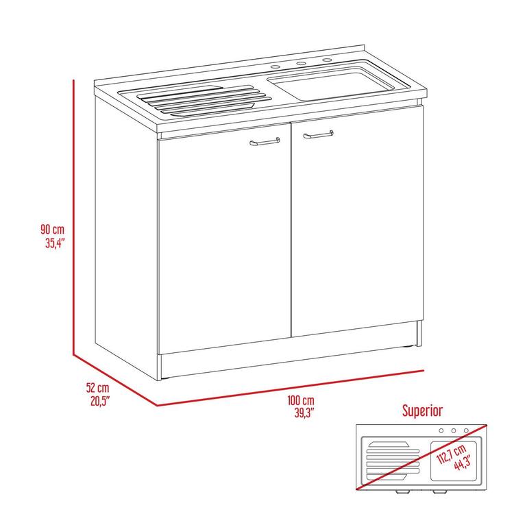 FM FURNITURE Oklahoma Two-Tone Utility Sink & Cabinet