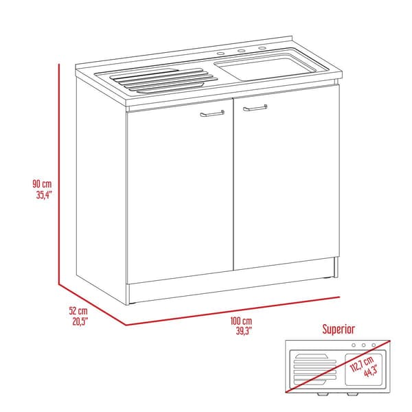 FM FURNITURE Oklahoma Two-Tone Utility Sink & Cabinet