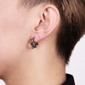 Mens Lynx Stainless Steel Snake Coil Hoop Earrings - image 2