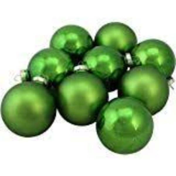 Northlight Seasonal 10ct. Grass Green Glass Christmas Ornaments