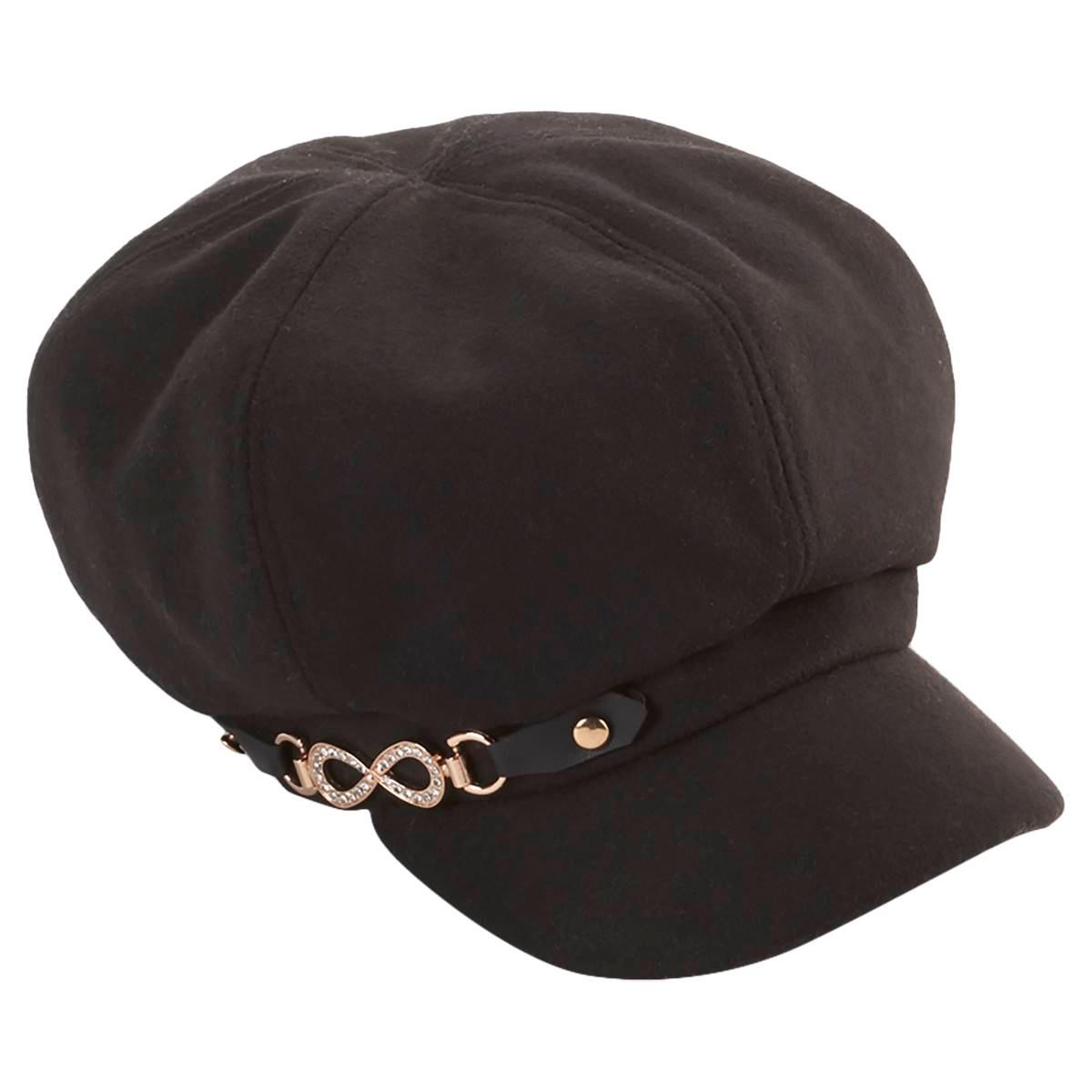 Womens Madd Hatter Cabby Rhinestone Band Hat