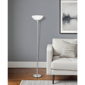 HomeRoots 70in. Nickel Torchiere Floor Lamp With Glass Dome Shade - image 2