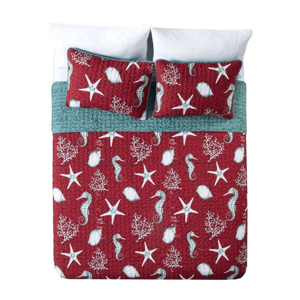 Videri Home Festive Seahorse Quilt Set