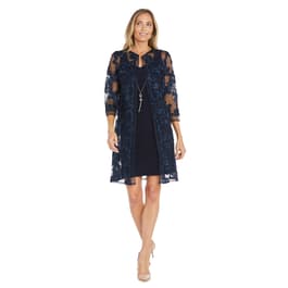 Womens R&M Richards Soutache Duster Jacket Dress