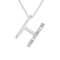 1/20cttw. Natural Diamond Sterling Silver Letter H Pendant - image 1