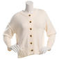 Juniors Pink Rose Exposed Seam Button Front Cardigan - image 1