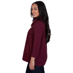 Womens Ruby Rd. English Countryside Cowl Neck Faux Suede Sweater