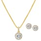Gianni  Argento Lab White Sapphire Halo Pendant & Earring Set - image 1