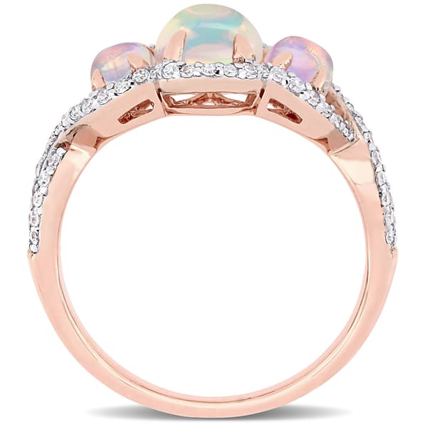 Gemstones Classics™ 10kt. Rose Gold Ethiopian Blue Opal Ring