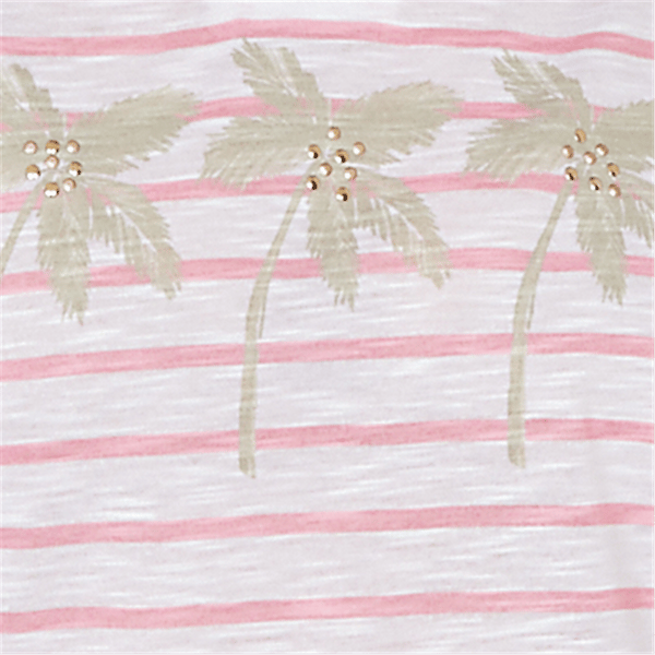 Womens Hearts of Palm Bloom Service Tropical Stripe Blouse