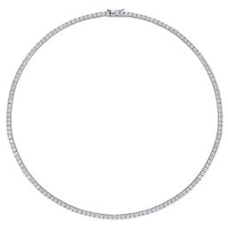Sterling Silver 12 1/2ctw. Dew Moissanite Tennis Necklace