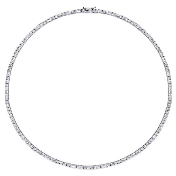 Sterling Silver 12 1/2ctw. Dew Moissanite Tennis Necklace