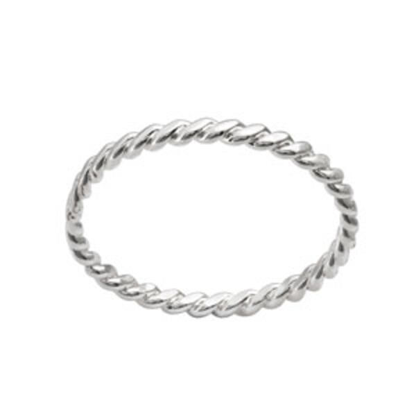 Marsala Sterling Silver Rope Band Ring - image 