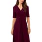 Womens MSK Elbow Sleeve V-Neck Twist Front Midi Dress - image 4