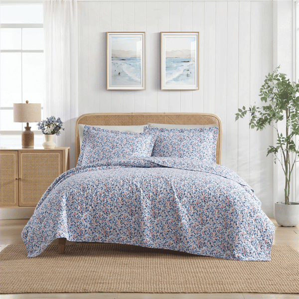 Laura Ashley(R) Leona 3pc. Flower Quilt Set - image 