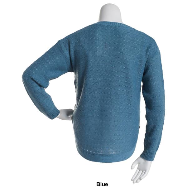 Womens Jason Maxwell Long Sleeve Pullover w/Side Buttons Sweater