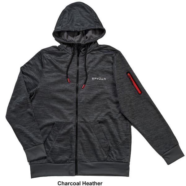 Mens Spyder Full Zip Hoodie w/ Contrast Binding