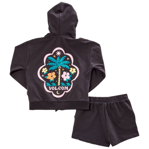 Girls (7-12) Volcom Zip Hoodie & Shorts Set