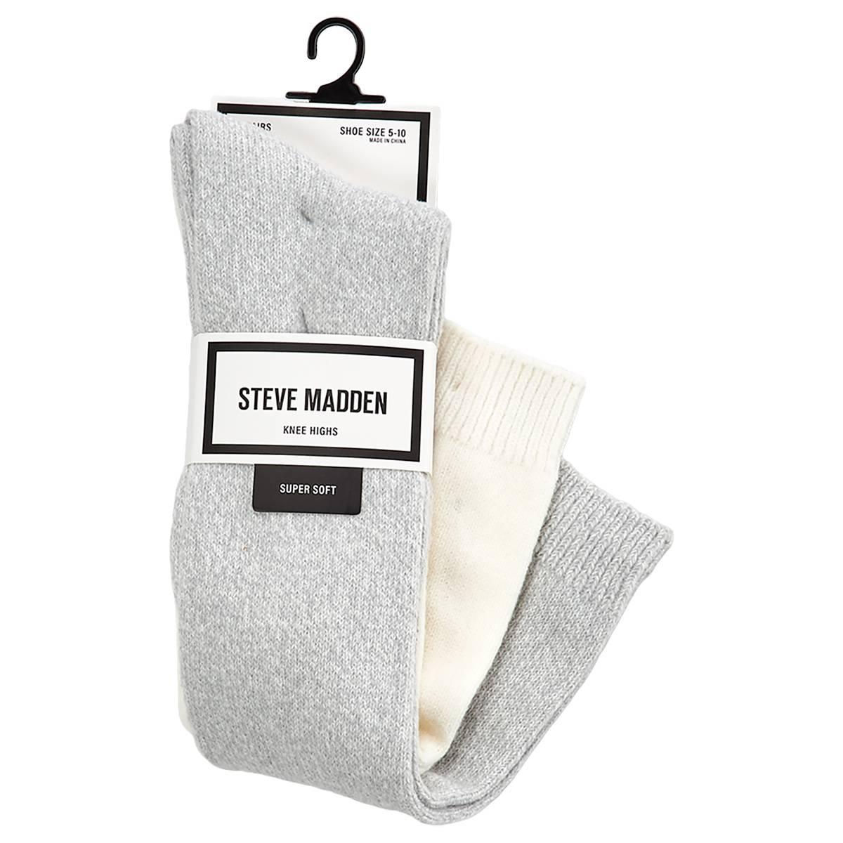 Womens Steve Madden 2pk. Marled Chunk Knee High Socks