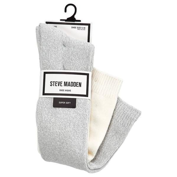 Womens Steve Madden 2pk. Marled Chunk Knee High Socks - image 