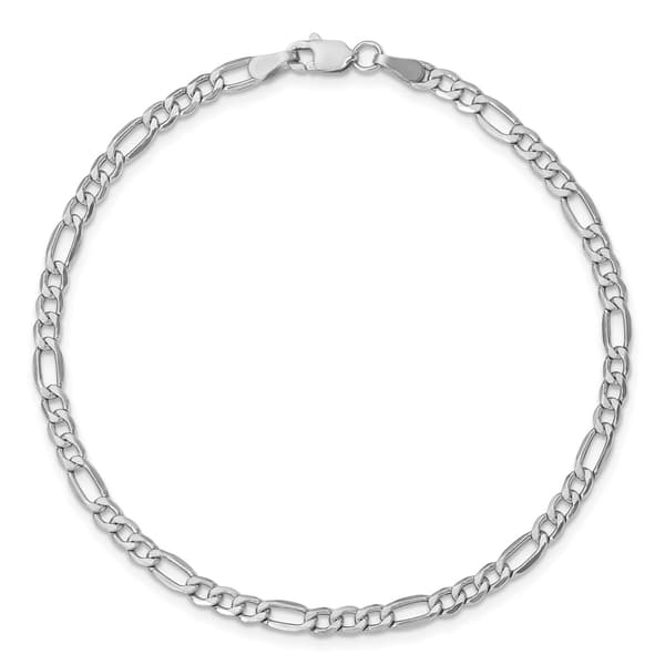 Unisex Gold Classics&#8482; 3.5mm. 14k White Semi Solid Figaro Necklace