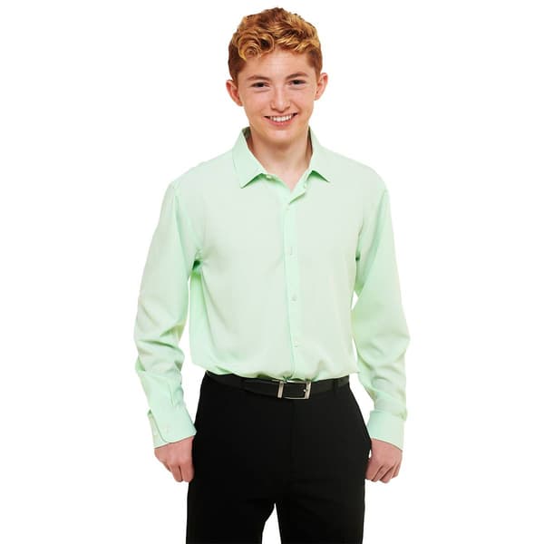 Boys (8-20) Bill Blass Essentials Dress Shirt - Patina Green - image 