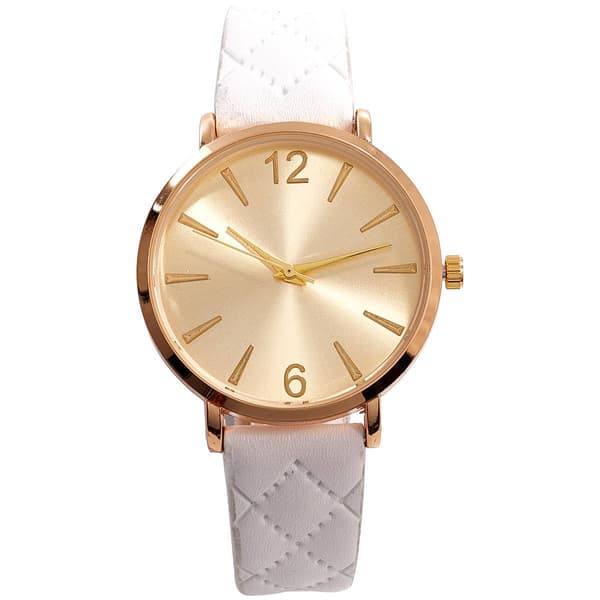 Womens Gold-Tone Sunray Dial Textured Band Watch - 14911G-07-A03 - image 