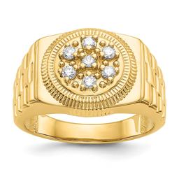 Mens Gentlemens Classics(tm) 14kt. Gold 1/4ctw. Diamond Circle Ring