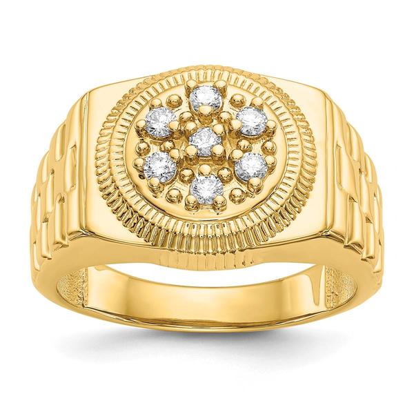 Mens Gentlemens Classics(tm) 14kt. Gold 1/4ctw. Diamond Circle Ring