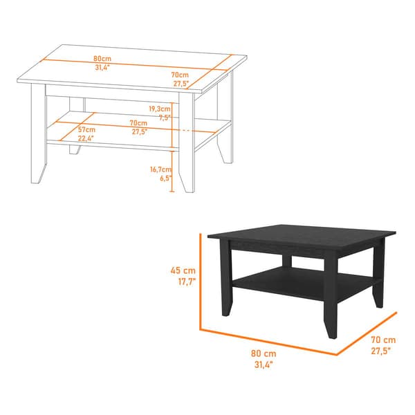 FM FURNITURE Osceola Black Coffee Table