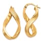 Gold Classics(tm) 14kt. Twisted Textured Oval Hoop Earrings - image 1