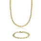 Mens Lynx Gold-Tone Plated Mariner Chain Necklace & Bracelet Set - image 1