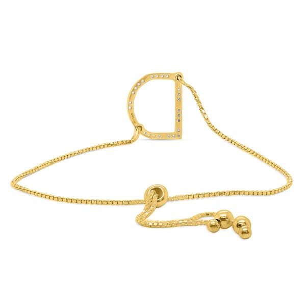 Nova Star® Gold-Plated 1/10ctw. Lab-Grown Diamond D Bolo Bracelet