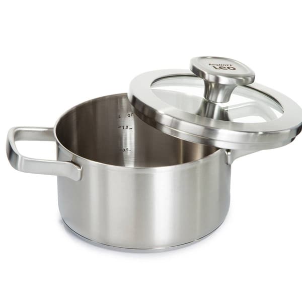 BergHOFF Graphite Stainless Steel 6.25in. Stockpot w/ Glass Lid