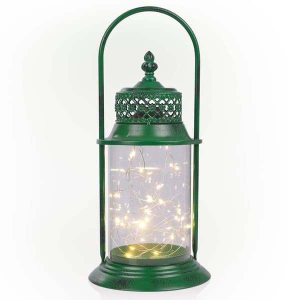 Alpine String Light Metal and Glass Lantern - image 