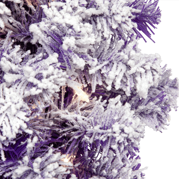 Northlight 24in. Pre-Lit Flocked Purple Pine Christmas Wreath