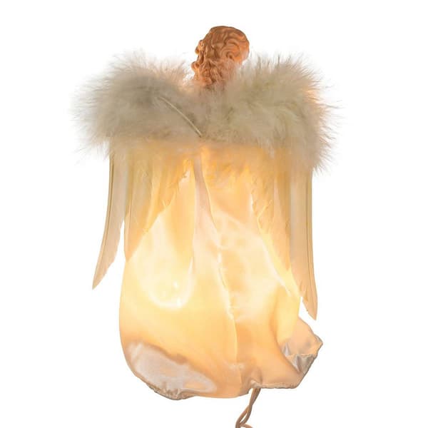 Kurt Adler 10-Light 9in. Ivory & Gold Angel Treetop
