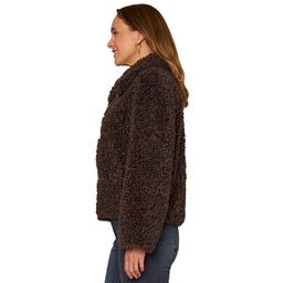 Womens Democracy Hook Closure Faux Fur Jacket