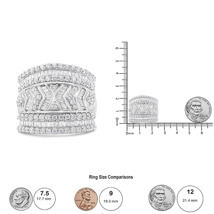 Haus of Brilliance Sterling Silver 2ctw. Diamond Statement Ring